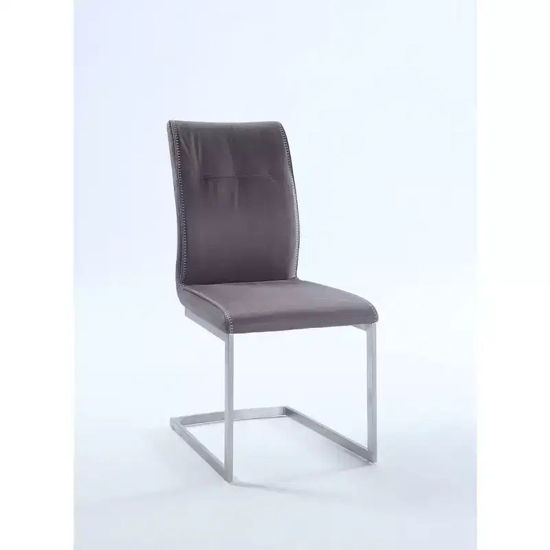 Chintaly Imports Contemporary Cantilever Side Chair Highlight Stitching - Set of 2