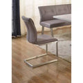 Chintaly Imports Contemporary Cantilever Side Chair Highlight Stitching - Set of 2