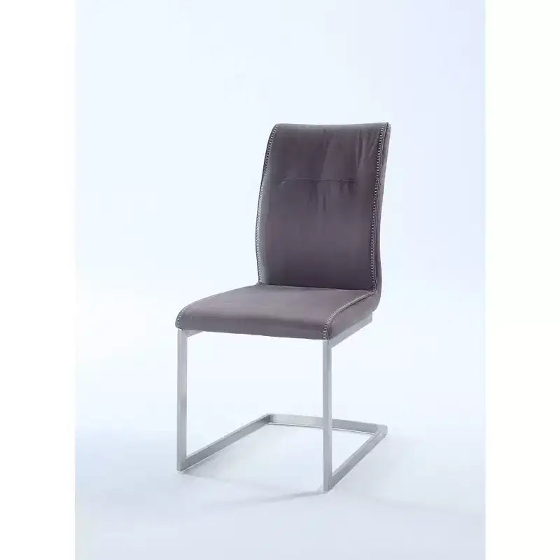 Chintaly Imports Contemporary Cantilever Side Chair Highlight Stitching - Set of 2