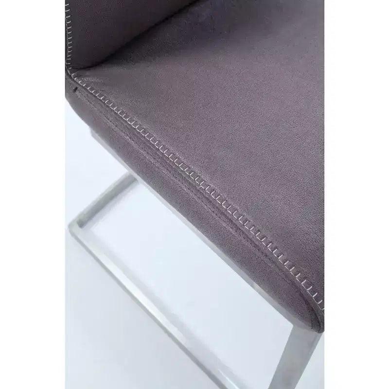 Chintaly Imports Contemporary Cantilever Side Chair Highlight Stitching - Set of 2