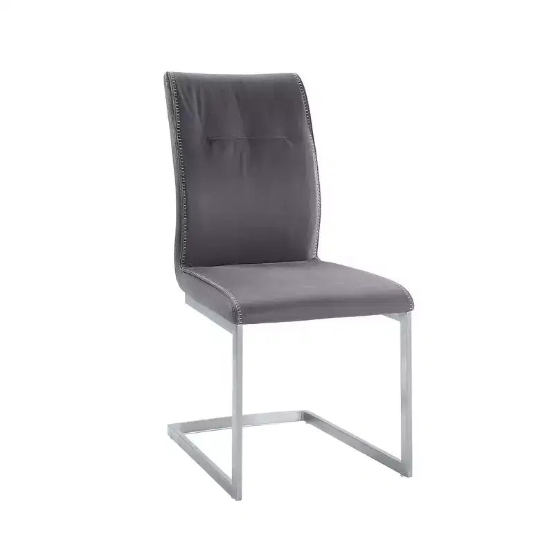 Chintaly Imports Contemporary Cantilever Side Chair Highlight Stitching - Set of 2