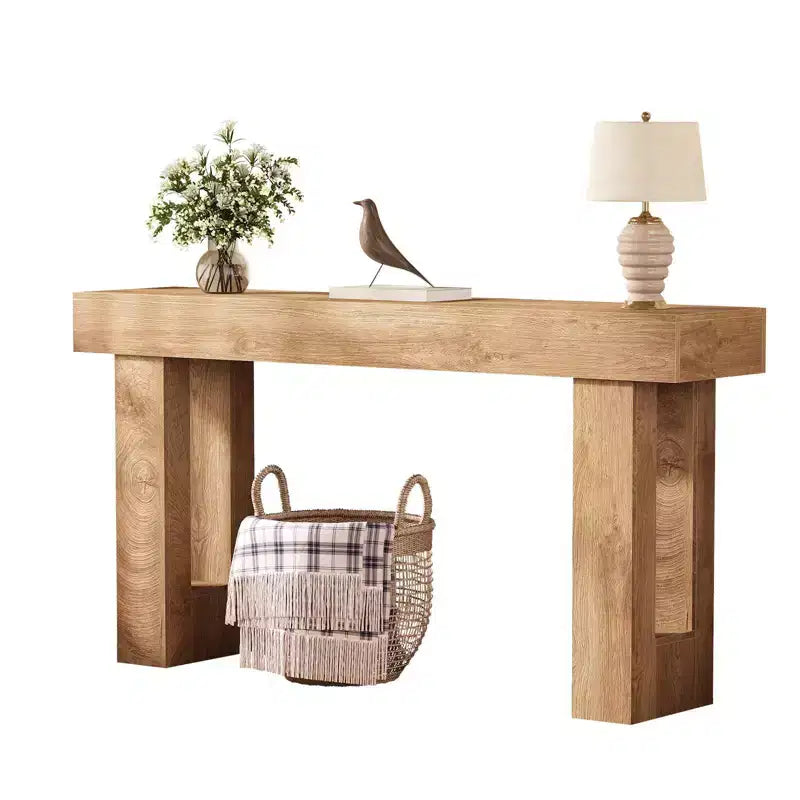 63-Inch Long Console Table - Sofa Table Behind The Couch Farmhouse Wooden Rectangular Table for Entrance Hallway Living Room