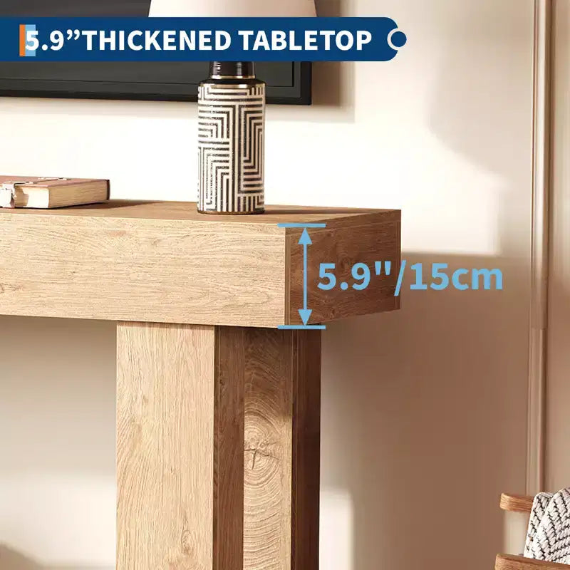 63-Inch Long Console Table - Sofa Table Behind The Couch Farmhouse Wooden Rectangular Table for Entrance Hallway Living Room