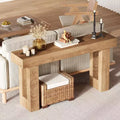 63-Inch Long Console Table - Sofa Table Behind The Couch Farmhouse Wooden Rectangular Table for Entrance Hallway Living Room