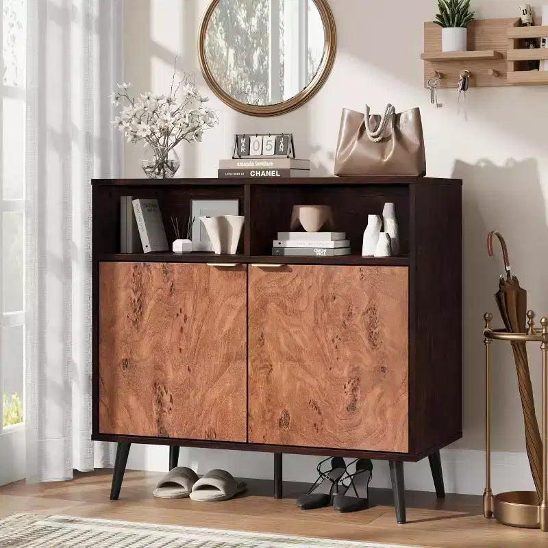 31.5 Buffet Cabinet - Sideboard w/ Drawers Shelves & Doors Coffee Station & Robot Vacuum Friendly