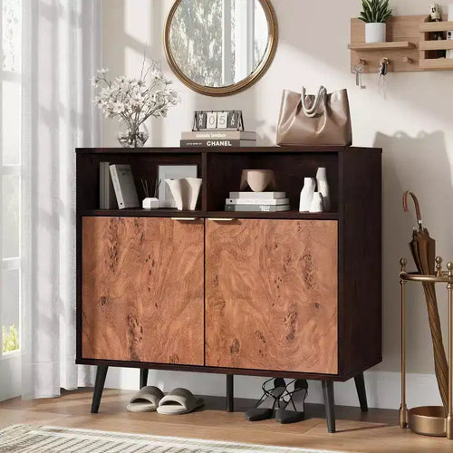 31.5 Buffet Cabinet - Sideboard w/ Drawers Shelves & Doors Coffee Station & Robot Vacuum Friendly