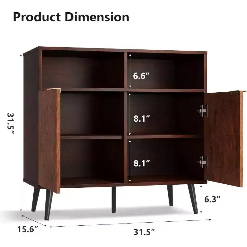31.5 Buffet Cabinet - Sideboard w/ Drawers Shelves & Doors Coffee Station & Robot Vacuum Friendly