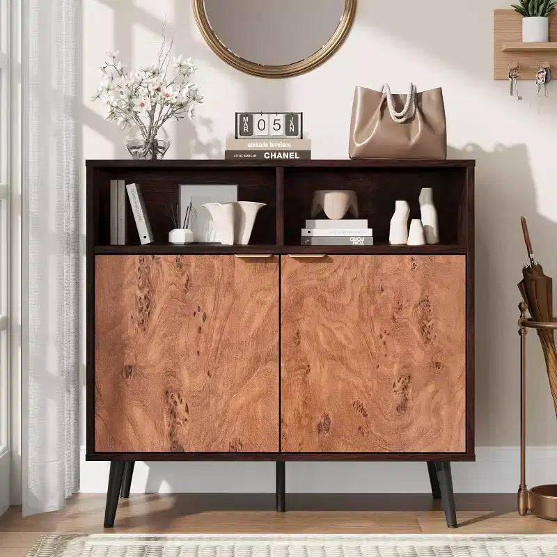 31.5 Buffet Cabinet - Sideboard w/ Drawers Shelves & Doors Coffee Station & Robot Vacuum Friendly