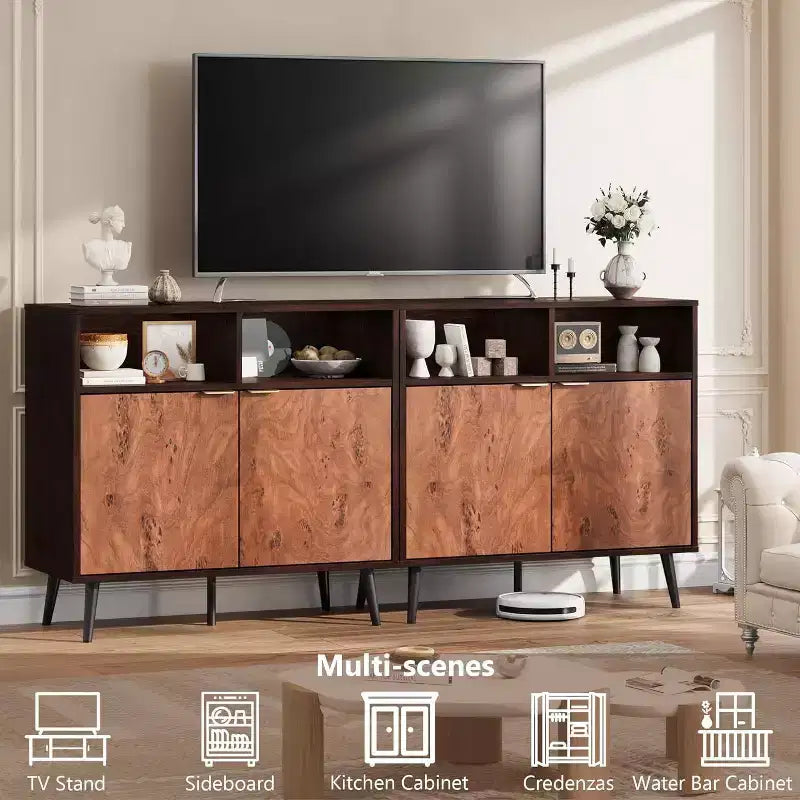 31.5 Buffet Cabinet - Sideboard w/ Drawers Shelves & Doors Coffee Station & Robot Vacuum Friendly