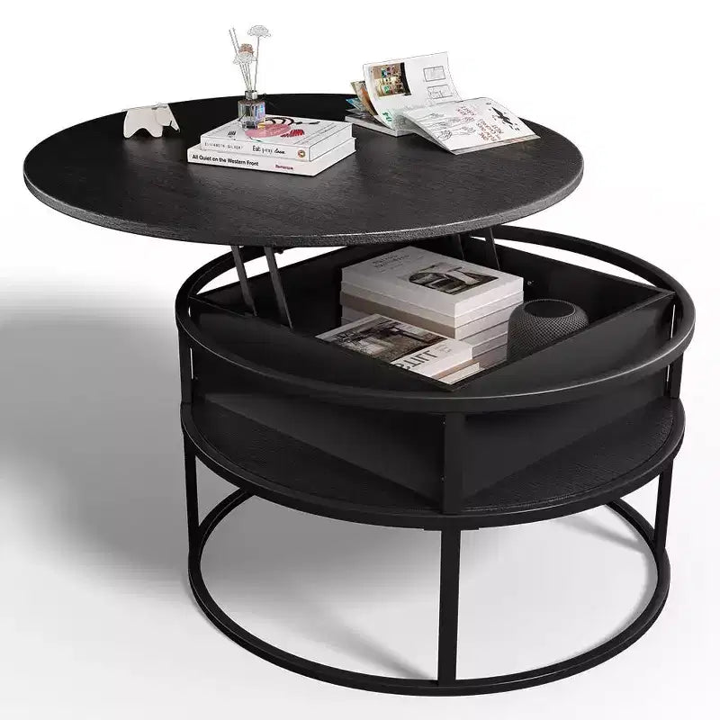 Coffee Table with Lift Top and Hidden Storage Round Center Table for Living Room