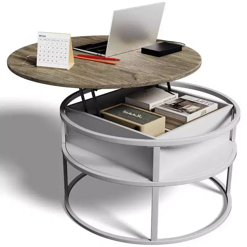 Coffee Table with Lift Top and Hidden Storage Round Center Table for Living Room