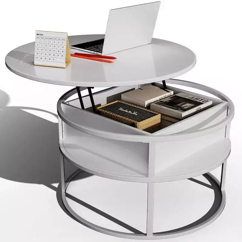 Coffee Table with Lift Top and Hidden Storage Round Center Table for Living Room