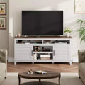 TV Stand Entertainment Center with Adjustable Shelves Farmhouse TV Stand with Cabinet Doors for Living Room Bedroom