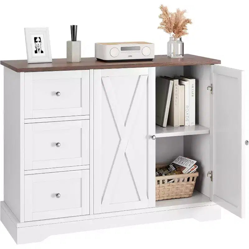 Buffet Cabinet with Doors Drawers Farmhouse Coffee Bar Sideboard