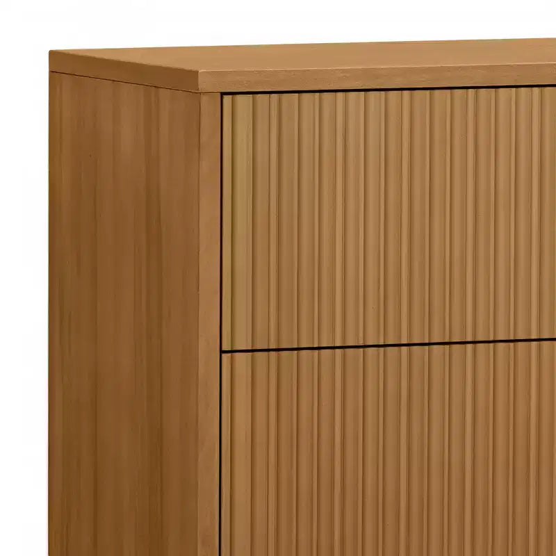 Teamson Home Tremolo Modern Boho 2-Drawer Nightstand with Solid Wood & Contemporary Fluted Fronts