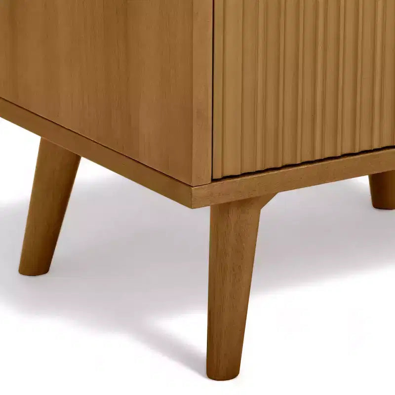 Teamson Home Tremolo Modern Boho 2-Drawer Nightstand with Solid Wood & Contemporary Fluted Fronts