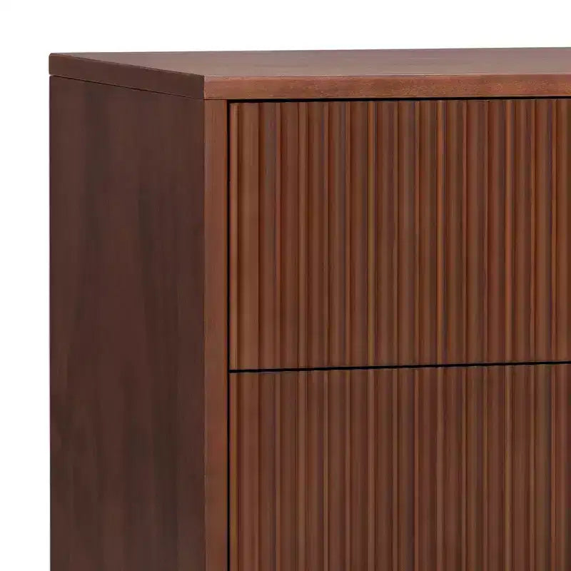 Teamson Home Tremolo Modern Boho 2-Drawer Nightstand with Solid Wood & Contemporary Fluted Fronts