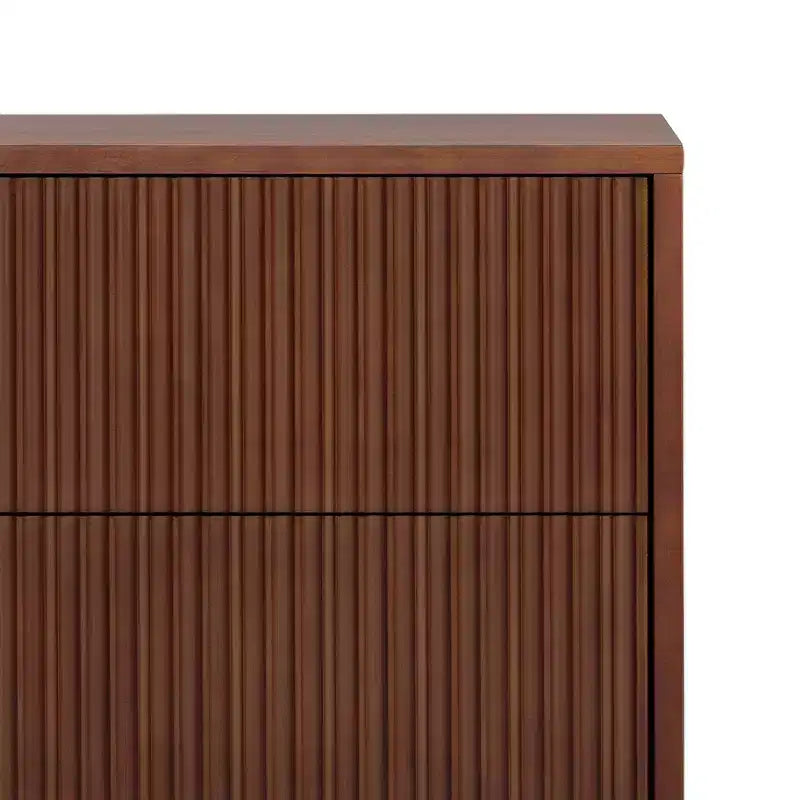 Teamson Home Tremolo Modern Boho 2-Drawer Nightstand with Solid Wood & Contemporary Fluted Fronts