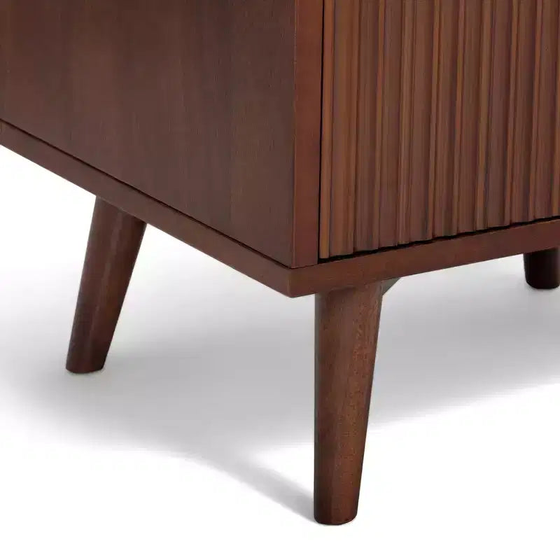 Teamson Home Tremolo Modern Boho 2-Drawer Nightstand with Solid Wood & Contemporary Fluted Fronts