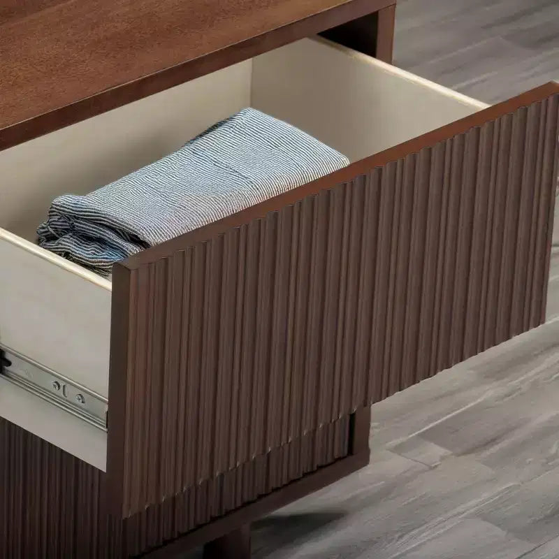 Teamson Home Tremolo Modern Boho 2-Drawer Nightstand with Solid Wood & Contemporary Fluted Fronts