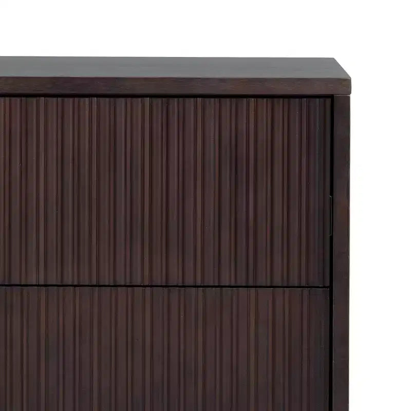 Teamson Home Tremolo Modern Boho 2-Drawer Nightstand with Solid Wood & Contemporary Fluted Fronts