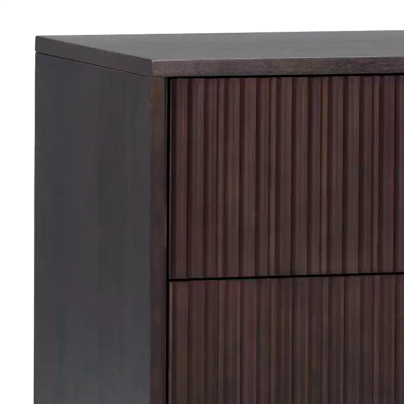 Teamson Home Tremolo Modern Boho 2-Drawer Nightstand with Solid Wood & Contemporary Fluted Fronts