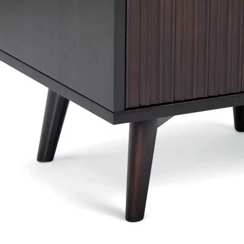 Teamson Home Tremolo Modern Boho 2-Drawer Nightstand with Solid Wood & Contemporary Fluted Fronts