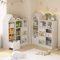 Kids Bookshelf with Movable Drawer 7 Storage Cubbies Bookcase Kids Storage Organizer Cabinet for Playroom Nursery Classroom