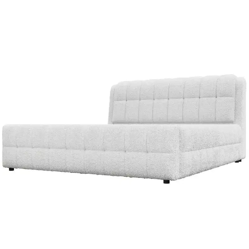 GDFStudio Morrison California King Size Upholstered Platform Bed with Headboard and Berber Fleece Frame