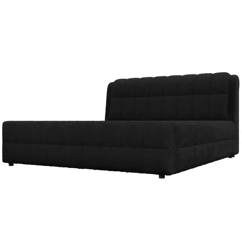 GDFStudio Morrison California King Size Upholstered Platform Bed with Headboard and Berber Fleece Frame