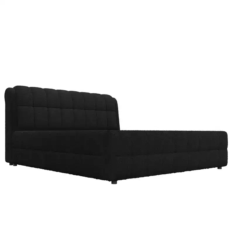 GDFStudio Morrison California King Size Upholstered Platform Bed with Headboard and Berber Fleece Frame