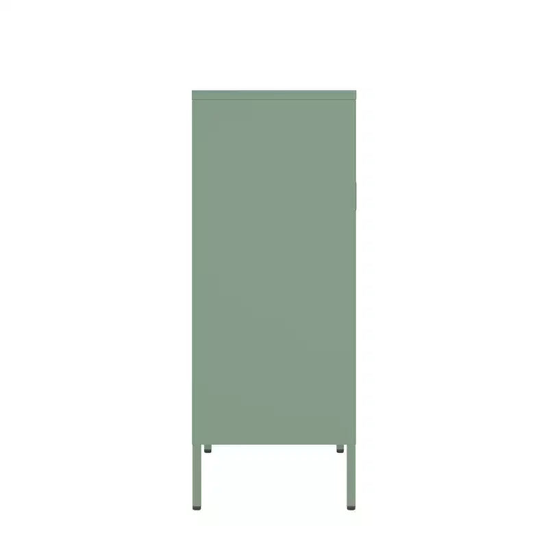 GDFStudio Rosalla Modern Metal Accent Cabinet with Mesh Doors and Adjustable Shelves