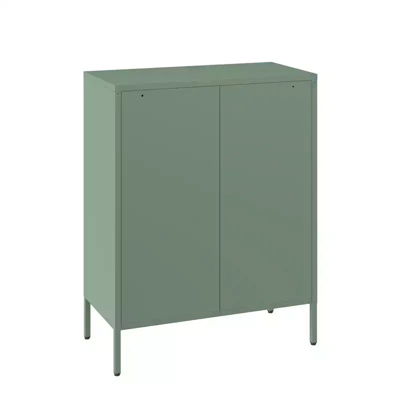 GDFStudio Rosalla Modern Metal Accent Cabinet with Mesh Doors and Adjustable Shelves
