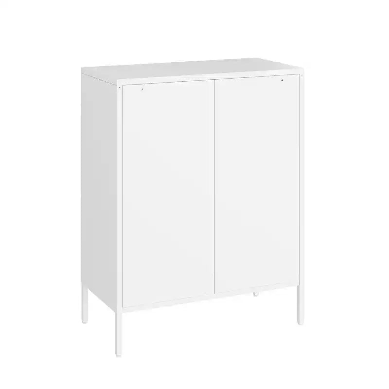 GDFStudio Rosalla Modern Metal Accent Cabinet with Mesh Doors and Adjustable Shelves