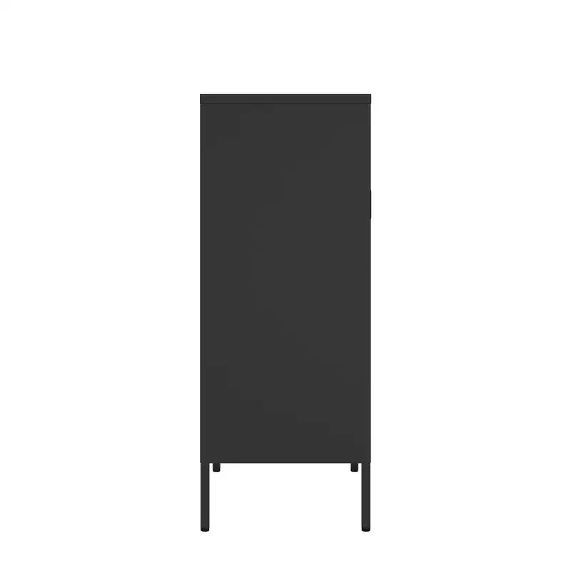 GDFStudio Rosalla Modern Metal Accent Cabinet with Mesh Doors and Adjustable Shelves