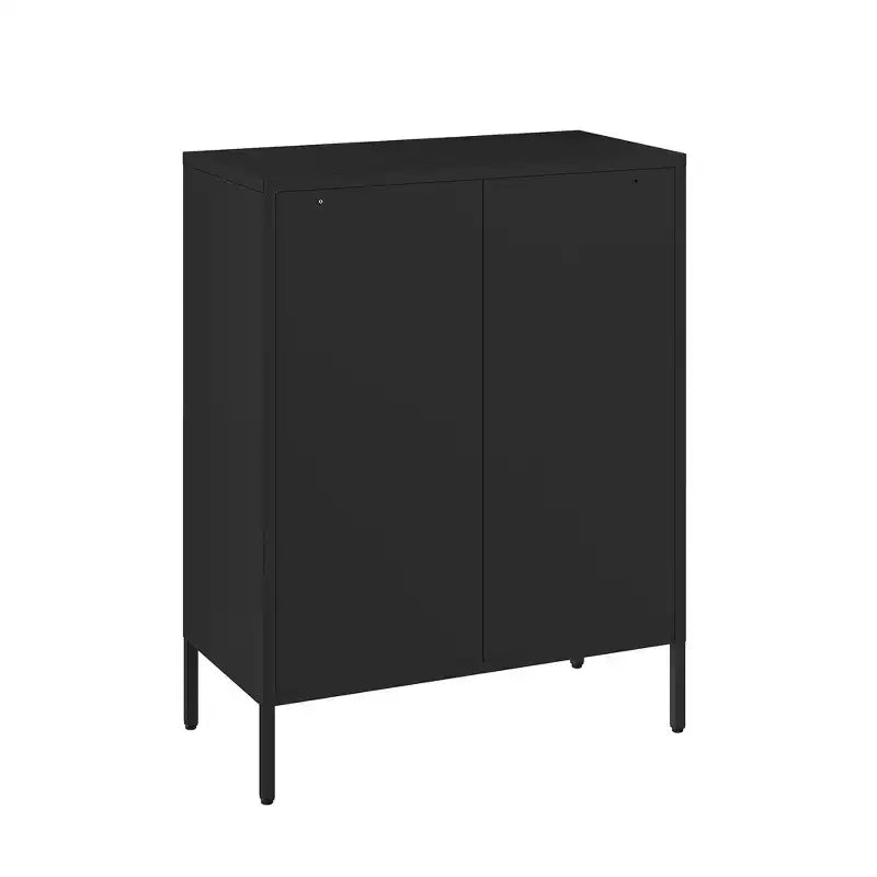 GDFStudio Rosalla Modern Metal Accent Cabinet with Mesh Doors and Adjustable Shelves
