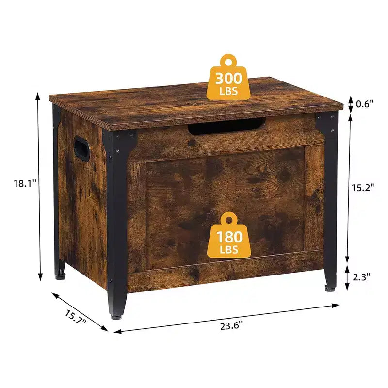 Storage Bench Retro Wooden Storage Chest with 2 Safety Hinges Loads 300 lb Storage Ottoman Bench for Bedroom Living Room Rustic