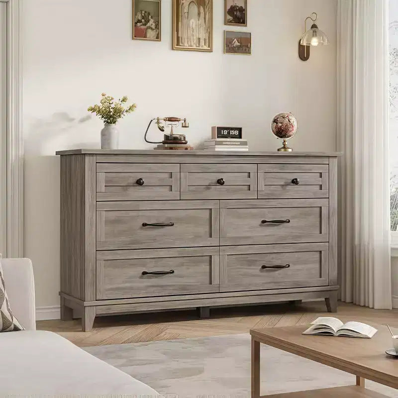 GustoWave 54 7-Drawer Dresser with Anti-Tip Safety Feature - Modern Storage Chest for Bedroom or Living Room