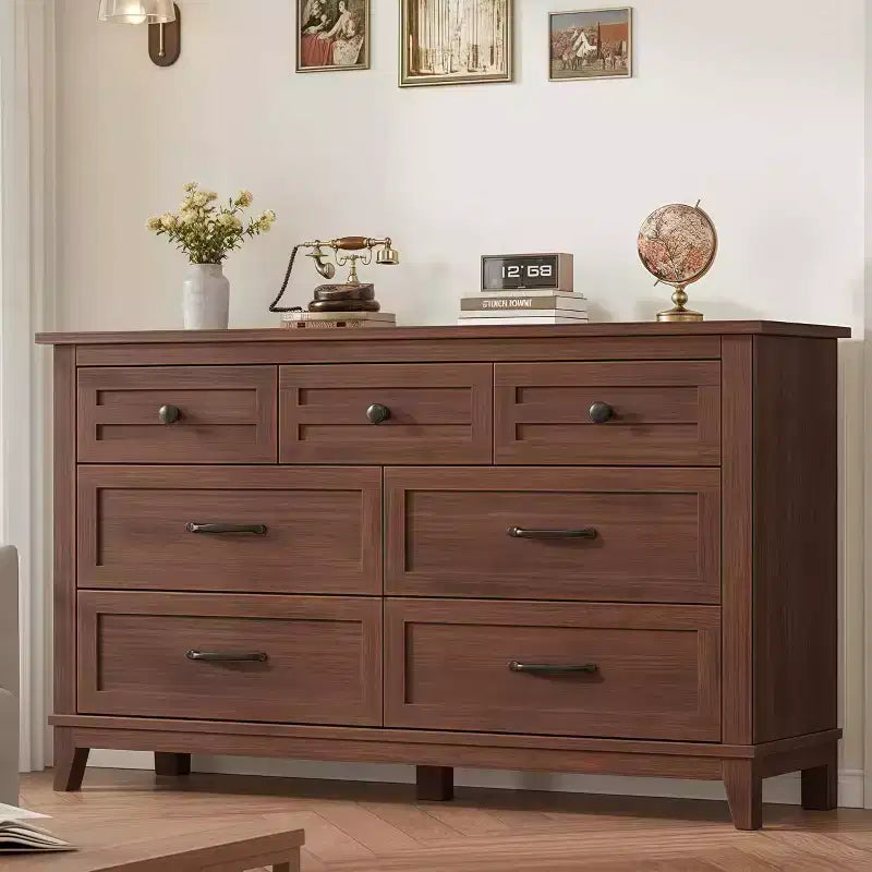 GustoWave 54 7-Drawer Dresser with Anti-Tip Safety Feature - Modern Storage Chest for Bedroom or Living Room