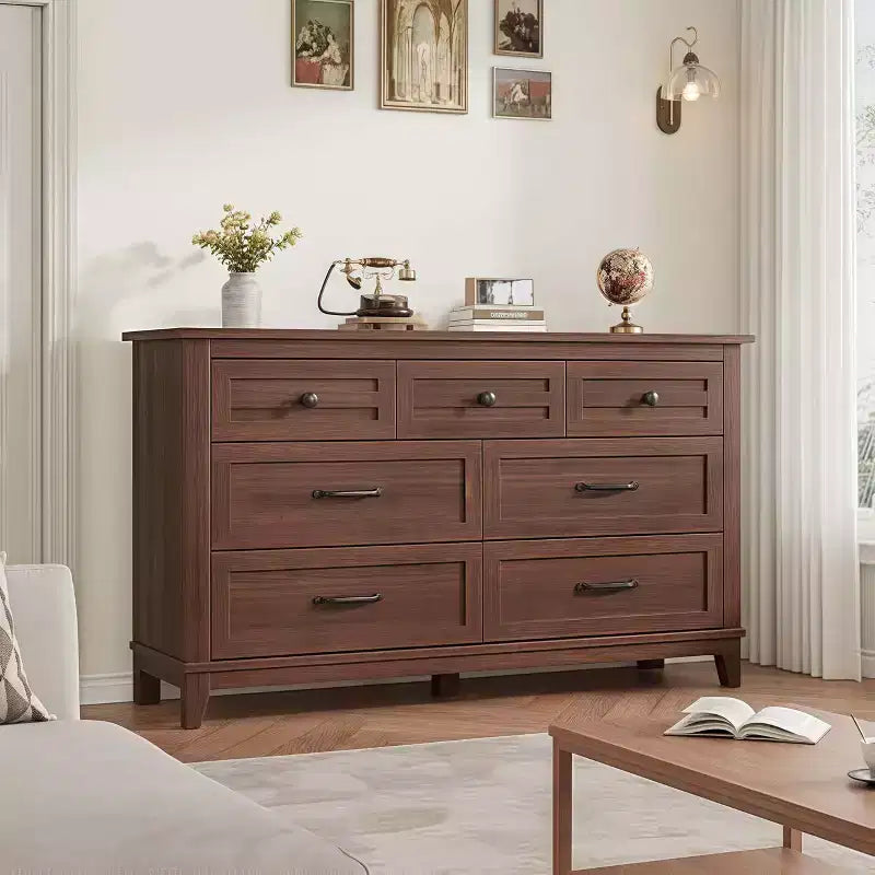 GustoWave 54 7-Drawer Dresser with Anti-Tip Safety Feature - Modern Storage Chest for Bedroom or Living Room