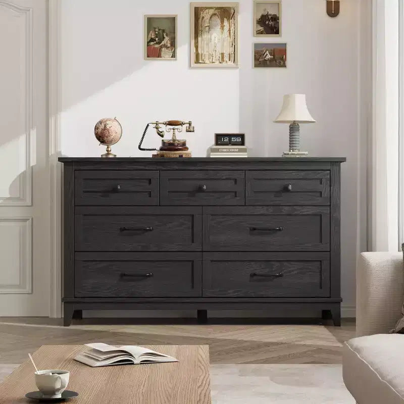 GustoWave 54 7-Drawer Dresser with Anti-Tip Safety Feature - Modern Storage Chest for Bedroom or Living Room