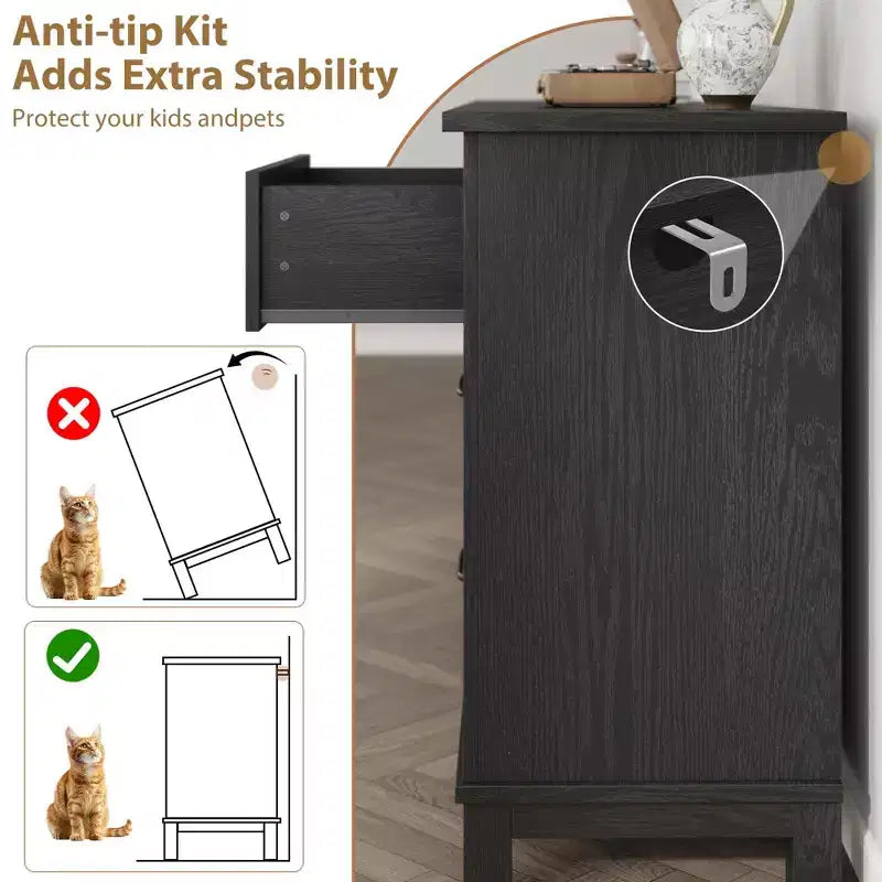 GustoWave 54 7-Drawer Dresser with Anti-Tip Safety Feature - Modern Storage Chest for Bedroom or Living Room