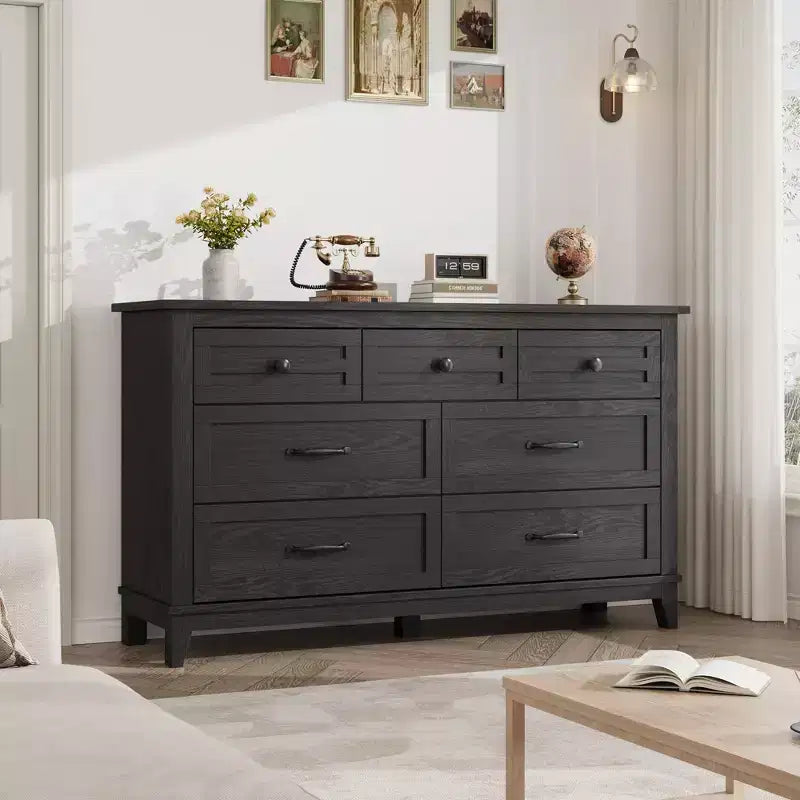 GustoWave 54 7-Drawer Dresser with Anti-Tip Safety Feature - Modern Storage Chest for Bedroom or Living Room