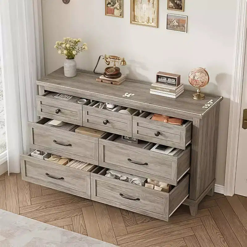 GustoWave 54 7-Drawer Dresser with Anti-Tip Safety Feature - Modern Storage Chest for Bedroom or Living Room