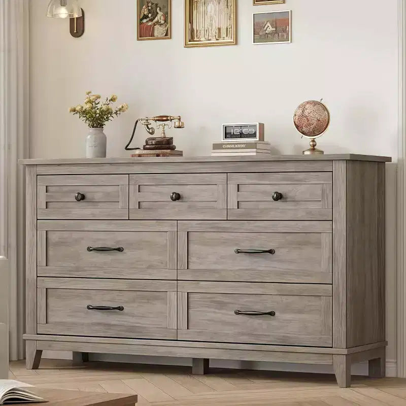 GustoWave 54 7-Drawer Dresser with Anti-Tip Safety Feature - Modern Storage Chest for Bedroom or Living Room