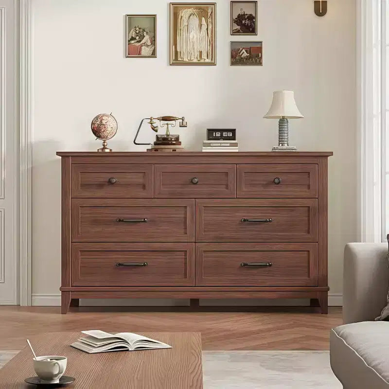 GustoWave 54 7-Drawer Dresser with Anti-Tip Safety Feature - Modern Storage Chest for Bedroom or Living Room