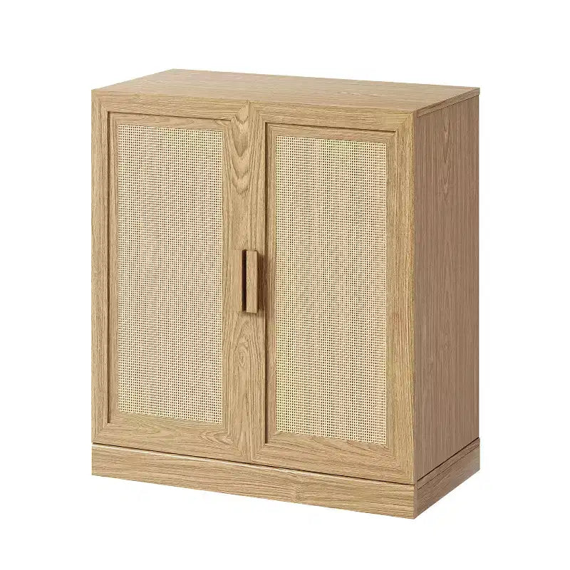 PexFix 36 Modular Sideboard Cabinet with Storage Farmhouse Buffet Cabinet with Rattan Doors for Living Room Kitchen Dining Room Entryway Natural