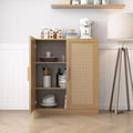 PexFix 36 Modular Sideboard Cabinet with Storage Farmhouse Buffet Cabinet with Rattan Doors for Living Room Kitchen Dining Room Entryway Natural