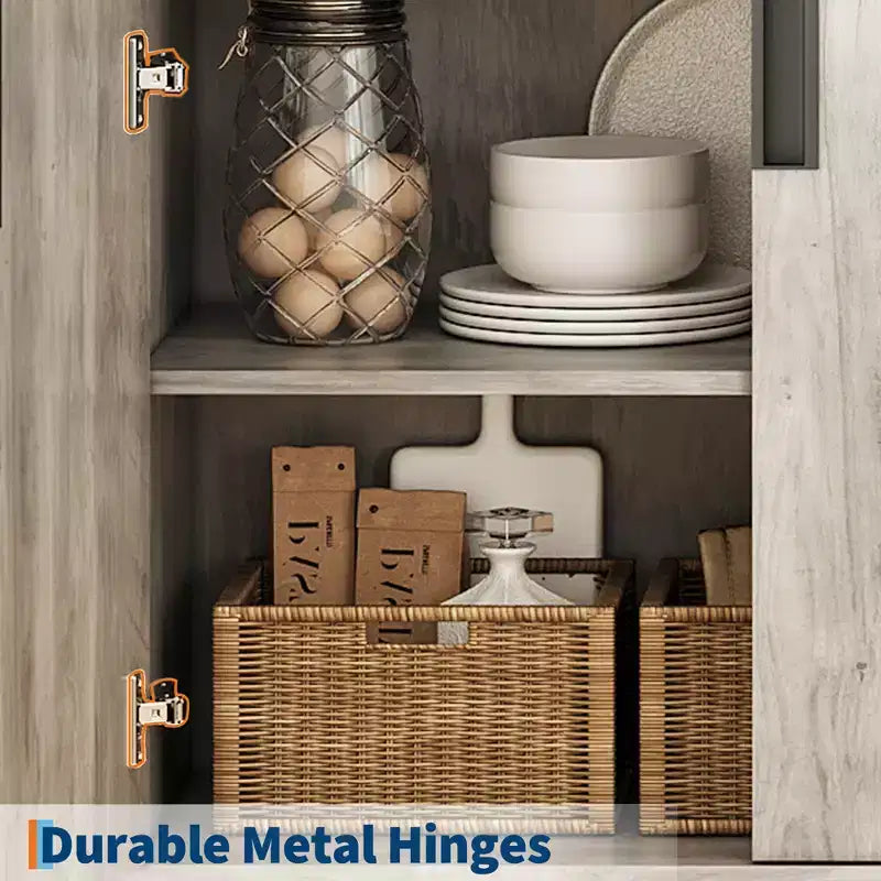 Bookcase with Door 5-Tier Farmhouse-Style Floor-Standing Display Shelving Unit with Storage Cabinet and Adjustable Shelves Suitable for Bedrooms