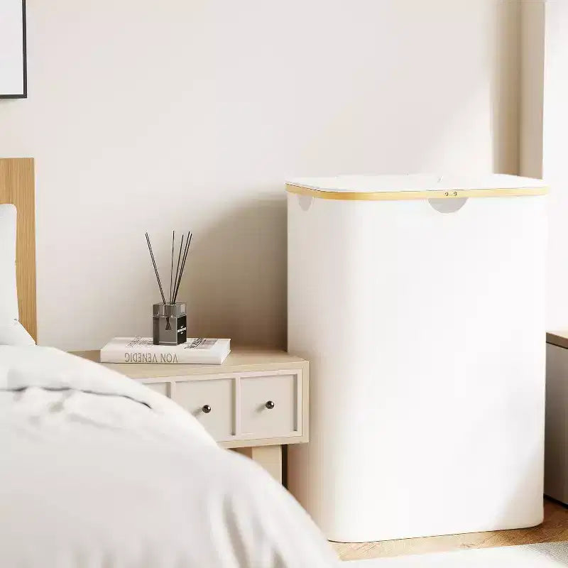 Laundry Hamper 2-compartment with 2 Removable Bags 160L Collapsible Basket with Lid and Bamboo Handles SpaceAid